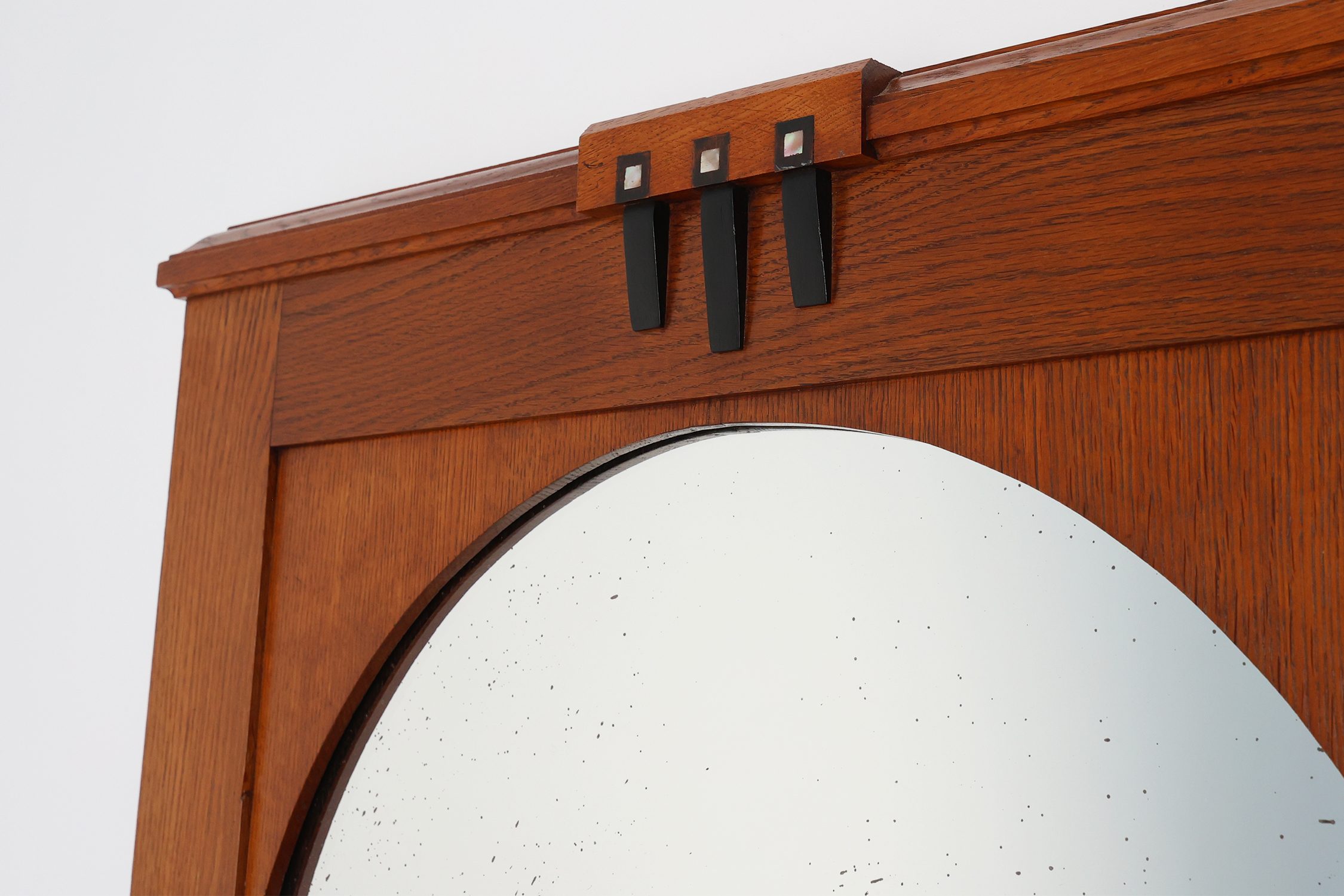 Art Deco Oak Wall Mirror, Belgium, circa 1915thumbnail